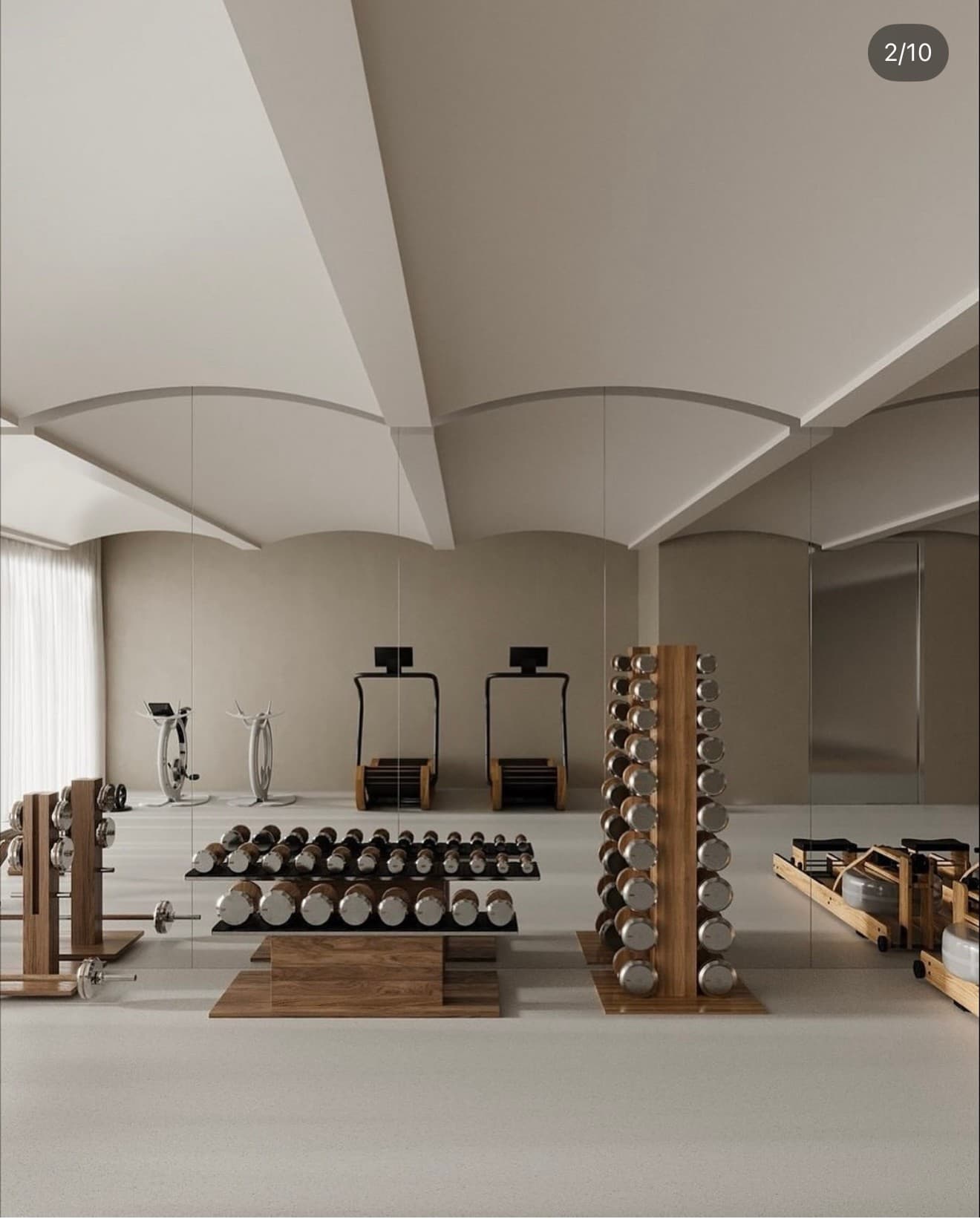 Salle voûtée en pierre, équipements alignés